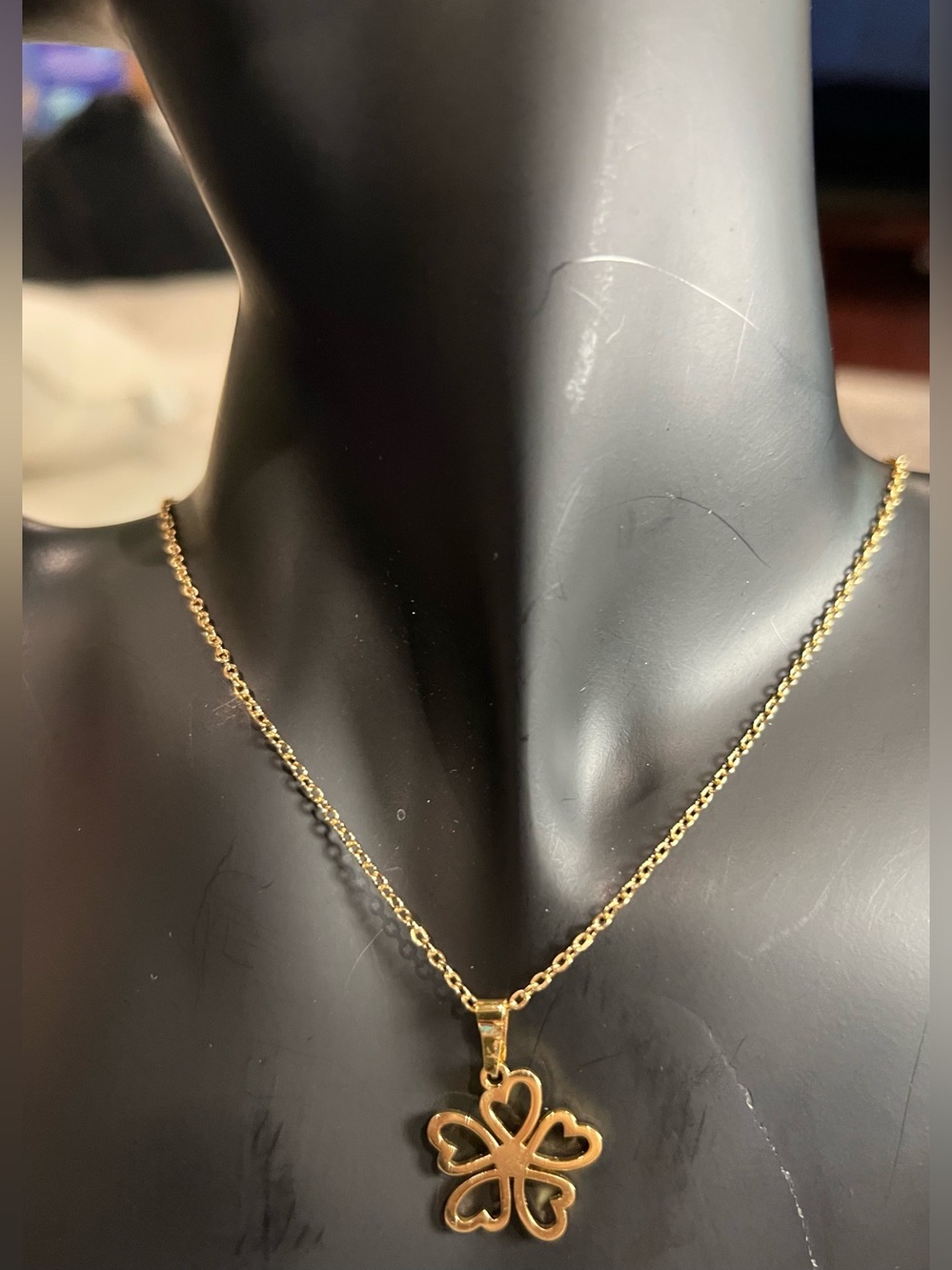Pastel New Gold Flower Pendant 18” Chain Necklace & Earrings - Women Jewelry